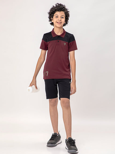 Boys Colorblock Slim Fit Polo T-shirt with TECHNOCOOL+