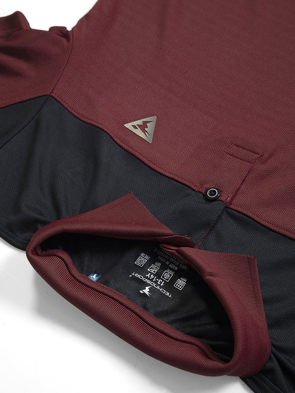 Boys Colorblock Slim Fit Polo T-shirt with TECHNOCOOL+