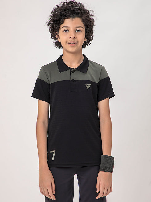 Boys Colorblock Slim Fit Polo T-shirt with TECHNOCOOL+