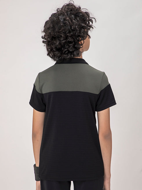 Boys Colorblock Slim Fit Polo T-shirt with TECHNOCOOL+