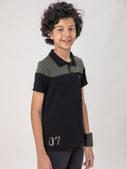 Boys Colorblock Slim Fit Polo T-shirt with TECHNOCOOL+