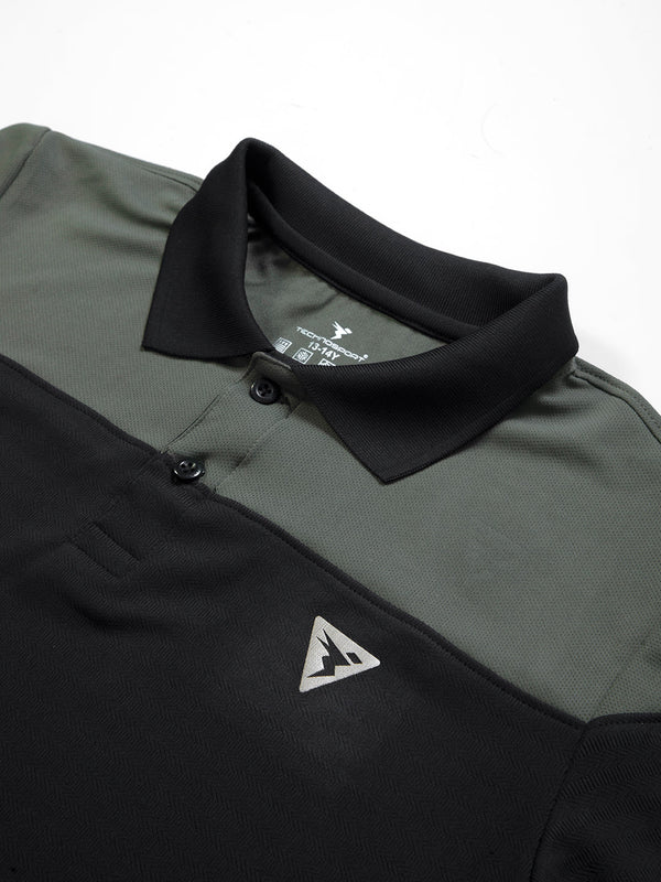 Boys Colorblock Slim Fit Polo T-shirt with TECHNOCOOL+