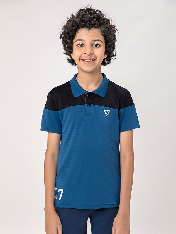 Boys Colorblock Slim Fit Polo T-shirt with TECHNOCOOL+