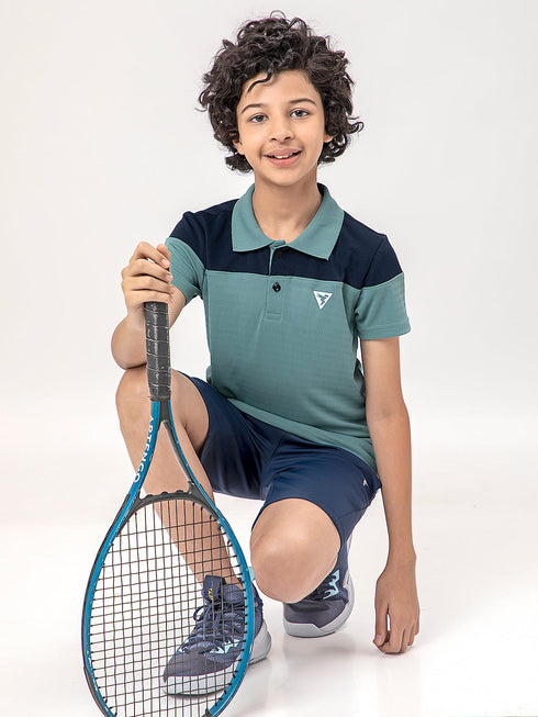 Boys Colorblock Slim Fit Polo T-shirt with TECHNOCOOL+