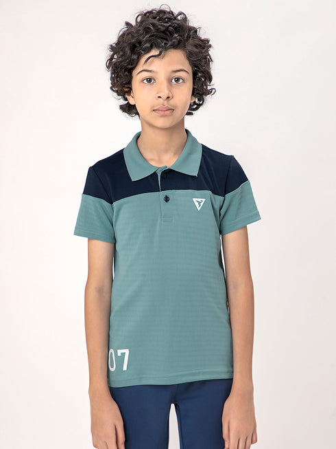 Boys Colorblock Slim Fit Polo T-shirt with TECHNOCOOL+