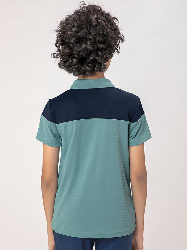 Boys Colorblock Slim Fit Polo T-shirt with TECHNOCOOL+