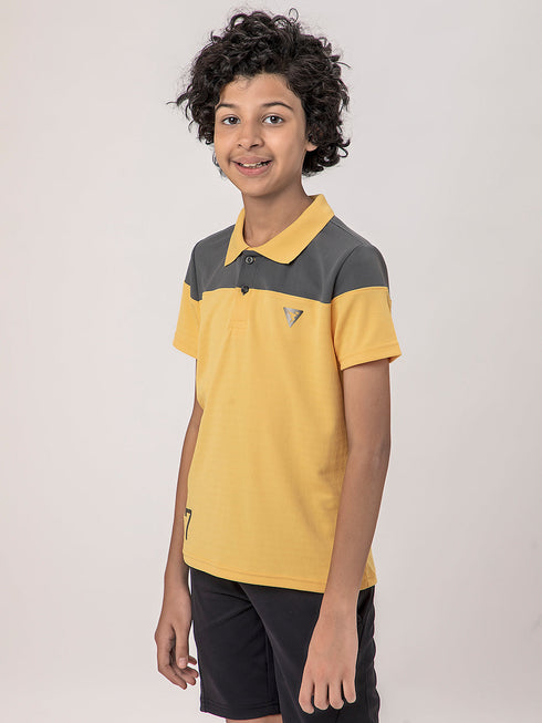 Boys Colorblock Slim Fit Polo T-shirt with TECHNOCOOL+