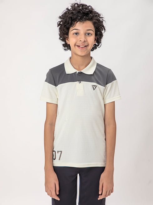 Boys Colorblock Slim Fit Polo T-shirt with TECHNOCOOL+