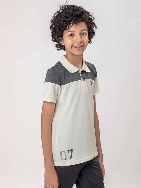 Boys Colorblock Slim Fit Polo T-shirt with TECHNOCOOL+