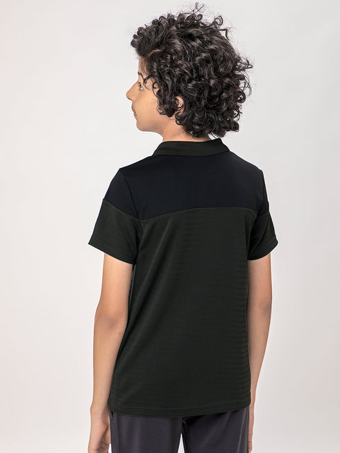 Boys Colorblock Slim Fit Polo T-shirt with TECHNOCOOL+