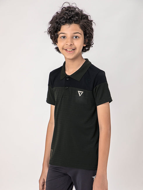 Boys Colorblock Slim Fit Polo T-shirt with TECHNOCOOL+