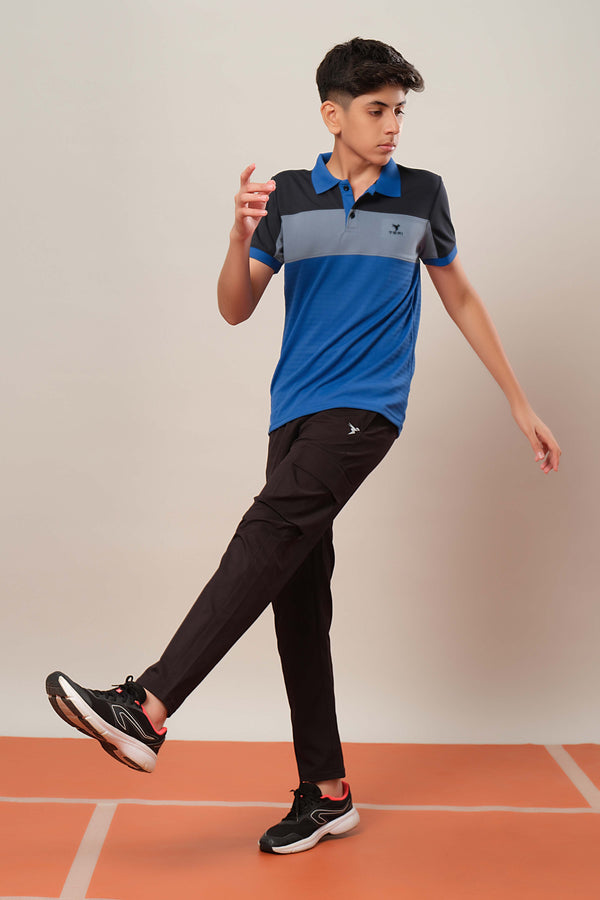 Boys Colorblock Slim Fit Polo Sports T-shirt with TECHNOCOOL+