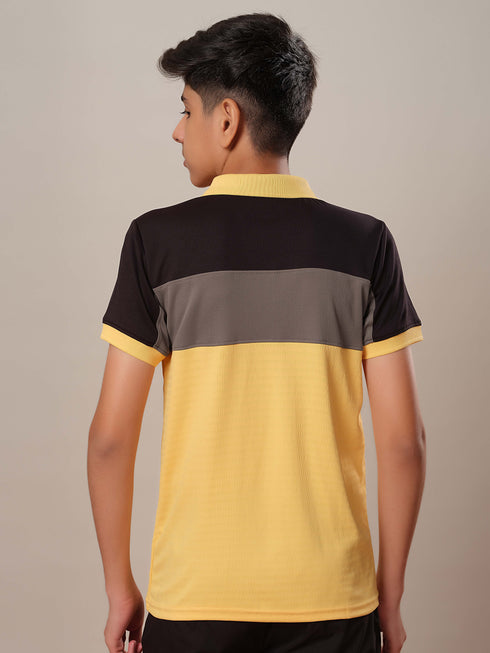 Boys Colorblock Slim Fit Polo Sports T-shirt with TECHNOCOOL+