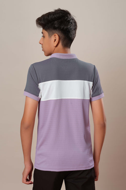 Boys Colorblock Slim Fit Polo Sports T-shirt with TECHNOCOOL+