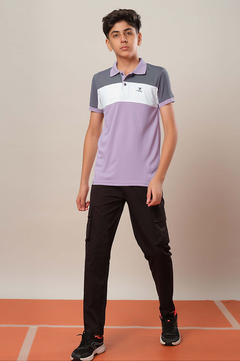 Boys Colorblock Slim Fit Polo Sports T-shirt with TECHNOCOOL+