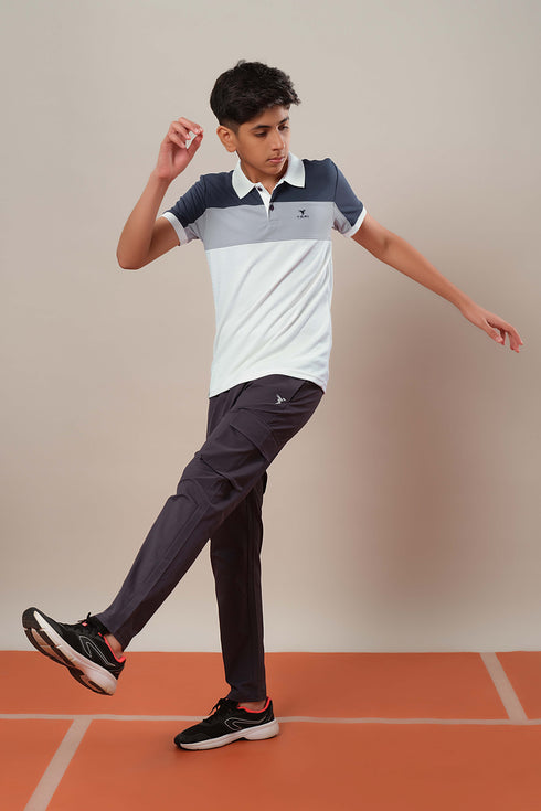 Boys Colorblock Slim Fit Polo Sports T-shirt with TECHNOCOOL+