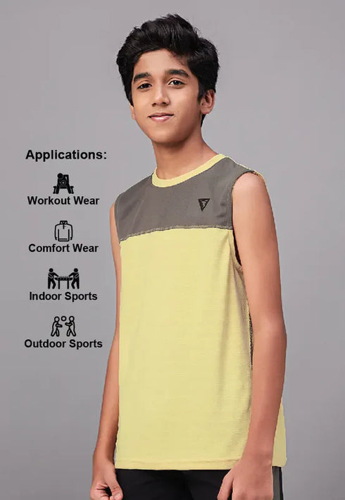 Boys Colorblock Slim Fit Crew Neck T-shirt with TECHNO GUARD