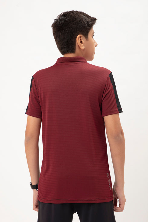 Boys Colorblock Slim Fit Polo T-shirt with TECHNO COOL+