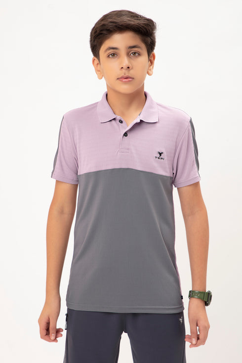 Boys Colorblock Slim Fit Polo T-shirt with TECHNO COOL+