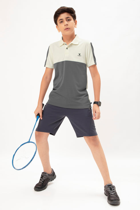 Boys Colorblock Slim Fit Polo T-shirt with TECHNO COOL+