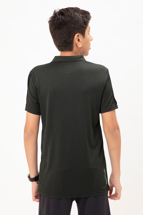 Boys Colorblock Slim Fit Polo T-shirt with TECHNO COOL+