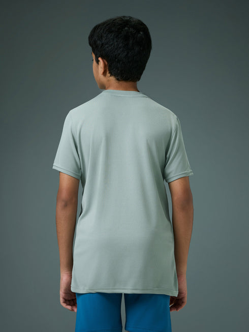 Boys Printed Slim Fit Round Neck Sports T-shirt with TECHNOCOOL+