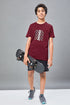 Boys Printed Slim Fit Round Neck Sports T-shirt with TECHNOCOOL+