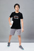 Boys Printed Slim Fit Round Neck Sports T-shirt with TECHNOCOOL+