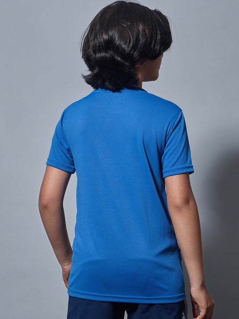 Boys Printed Slim Fit Round Neck Sports T-shirt with TECHNOCOOL+