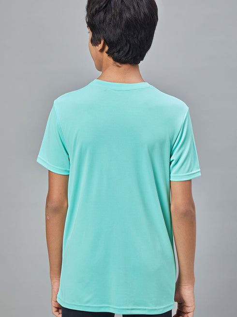 Boys Printed Slim Fit Round Neck Sports T-shirt with TECHNOCOOL+