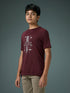 Boys Printed Slim Fit Round Neck Sports T-shirt with TECHNOCOOL+