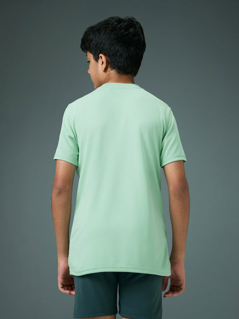 Boys Printed Slim Fit Round Neck Sports T-shirt with TECHNOCOOL+