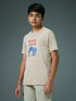 Boys Printed Slim Fit Round Neck Sports T-shirt with TECHNOCOOL+