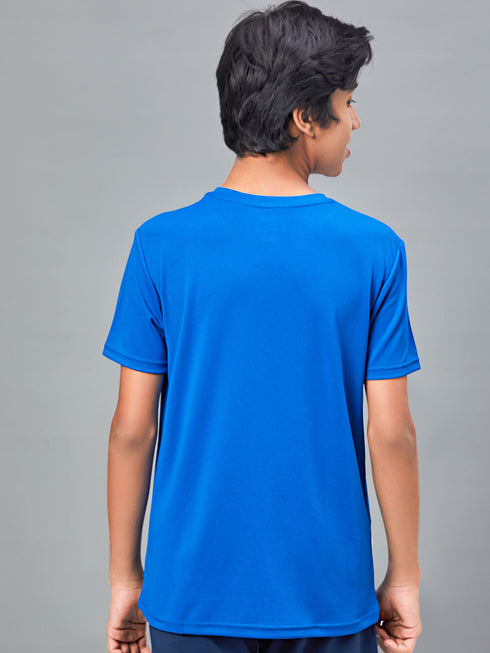 Boys Printed Slim Fit Round Neck Sports T-shirt with TECHNOCOOL+