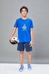 Boys Printed Slim Fit Round Neck Sports T-shirt with TECHNOCOOL+
