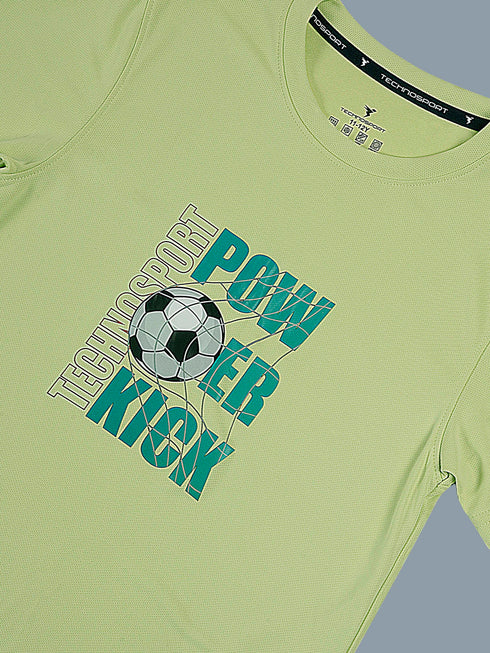 Boys Printed Slim Fit Round Neck Sports T-shirt with TECHNOCOOL+