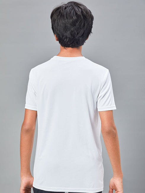 Boys Printed Slim Fit Round Neck Sports T-shirt with TECHNOCOOL+