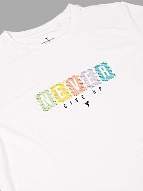 Boys Printed Slim Fit Round Neck Sports T-shirt with TECHNOCOOL+