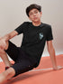 Boys Printed Slim Fit Round Neck Sports T-shirt with COTFLEX