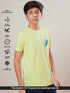 Boys Printed Slim Fit Round Neck Sports T-shirt with COTFLEX