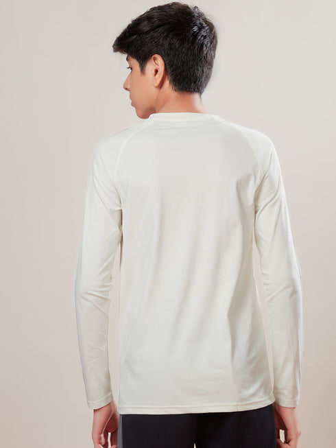 Boys Solid Slim Fit Round Neck Sports T-shirt with COTFLEX