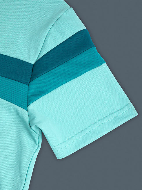 Boys Colorblock Slim Fit Round Neck Sports T-shirt with TECHNO DRY