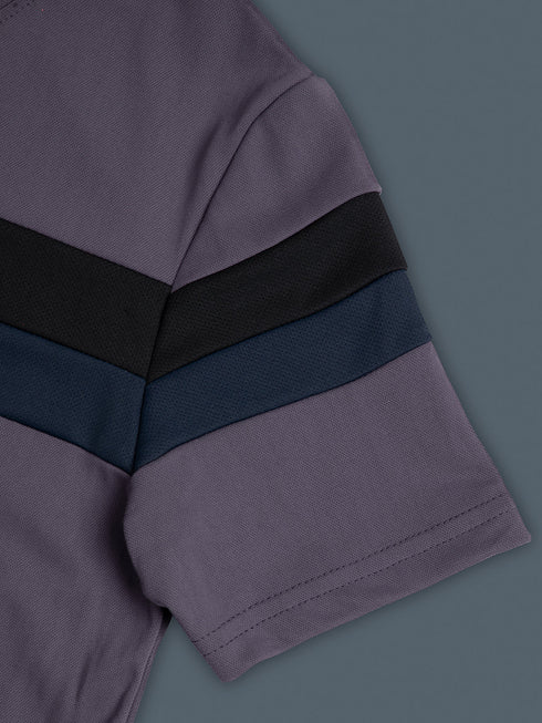 Boys Colorblock Slim Fit Round Neck Sports T-shirt with TECHNO DRY