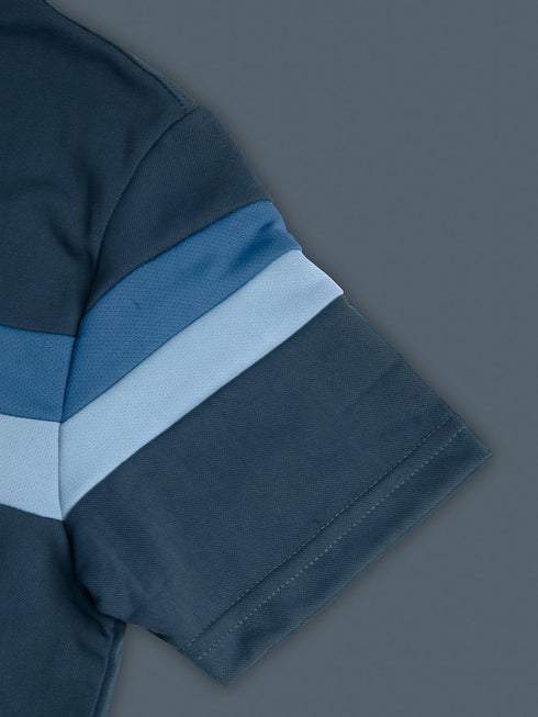 Boys Colorblock Slim Fit Round Neck Sports T-shirt with TECHNO DRY