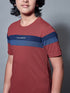 Boys Colorblock Slim Fit Round Neck Sports T-shirt with TECHNO DRY