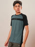Boys Colorblock Slim Fit Round Neck T-shirt with DOUBLE COOL