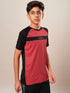 Boys Colorblock Slim Fit Round Neck T-shirt with DOUBLE COOL
