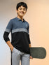 Boys Colorblock Slim Fit Polo Sports T-shirt with TECHNO DRY