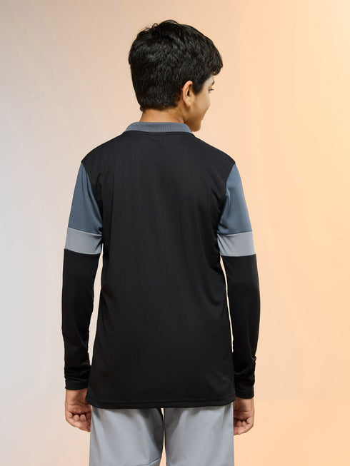 Boys Colorblock Slim Fit Polo Sports T-shirt with TECHNO DRY