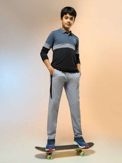 Boys Colorblock Slim Fit Polo Sports T-shirt with TECHNO DRY